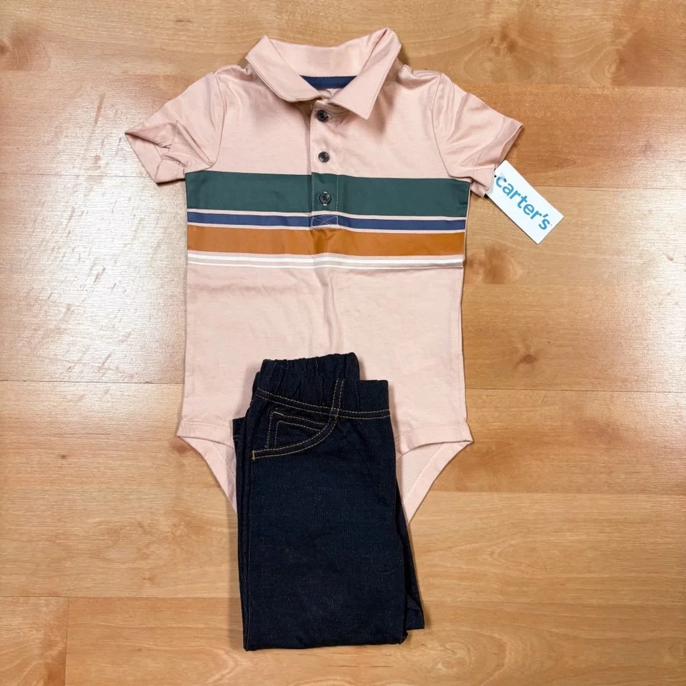 NWT Carters 2-Piece Preppy Bodysuit & Pants Set Toddler Size 24M